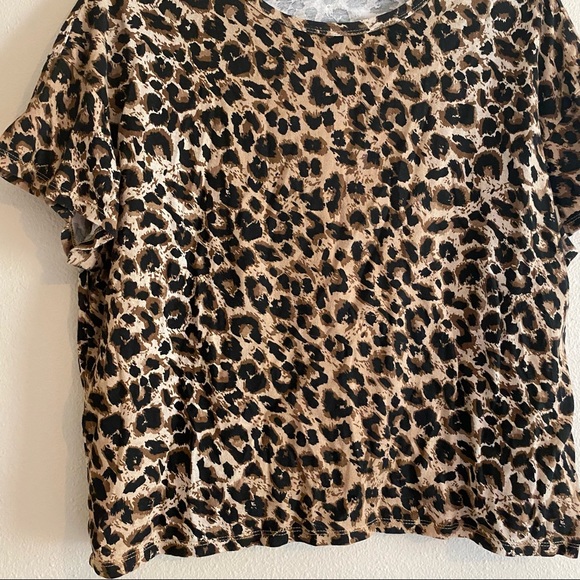 Zara Trafaluc Leopard Boxy Short Sleeve Shirt M - Picture 4 of 5